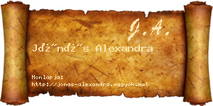 Jónás Alexandra névjegykártya
